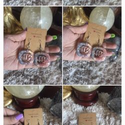 Handmade Silver And Pink Glitter Zodiac Earrings