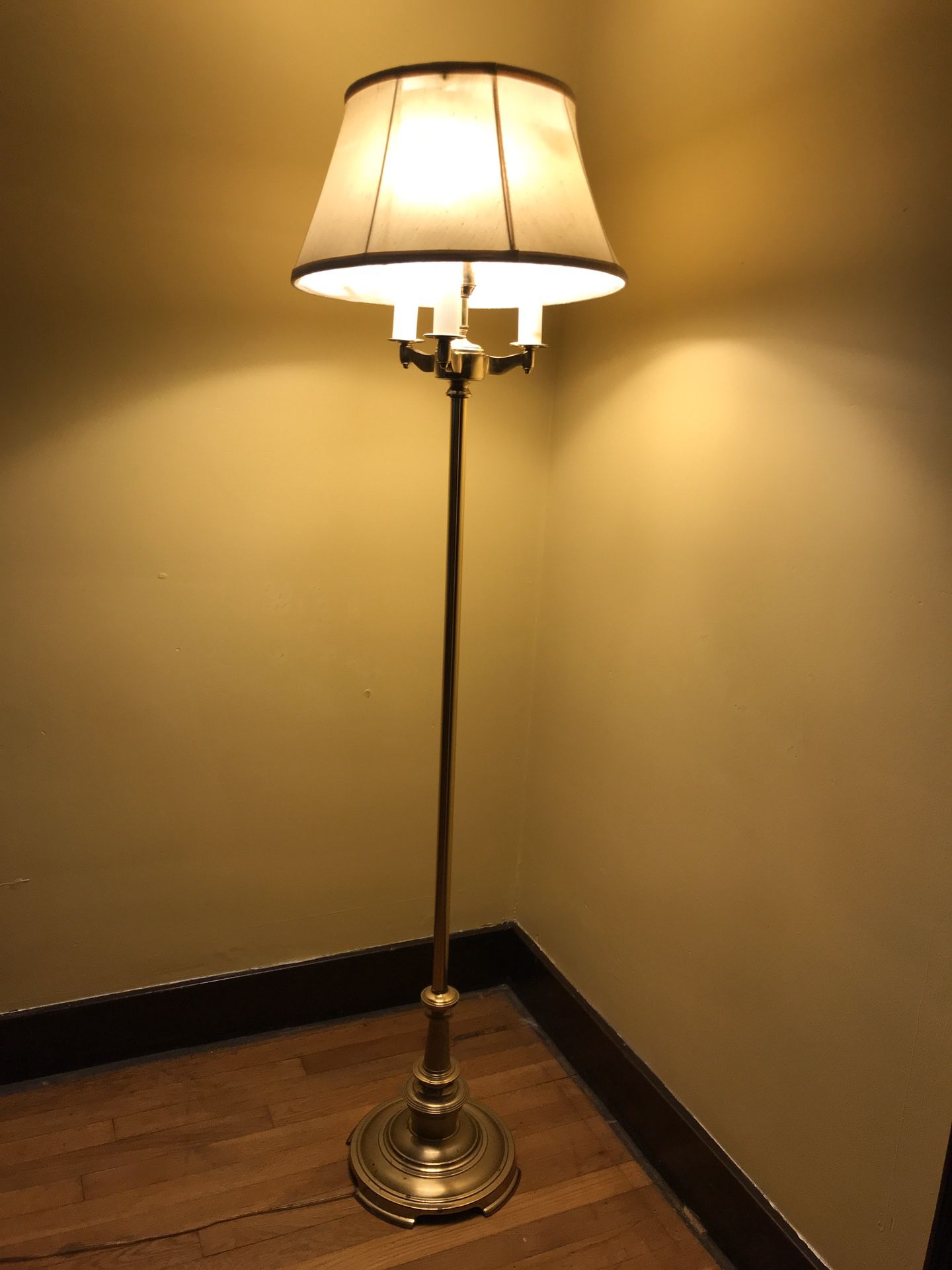 Brass Finish Floor Lamp with Various Light Settings, pick up only Greensburg