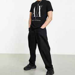 Armani Exchange AX Icon large logo T-shirt Size S Black 