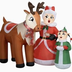 Mrs. Claus Christmas Scene airblown inflatable decoration.