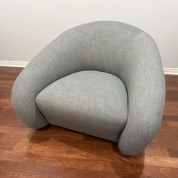 RH Restoration Hardware Reyna Swivel Chair in Performance Weave Charcoal 