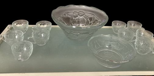 BLACK FRIDAY SALE🏵️ Vintage Pasari Indonesia Harvest Fruit Punch Bowl Set – Deluxe Version with Matching Serving Bowl!