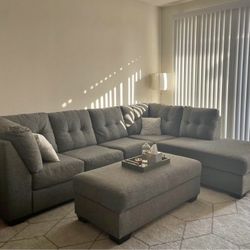 *Free Delivery* Gray Living Spaces Reversible Chaise Sectional Couch Sofa