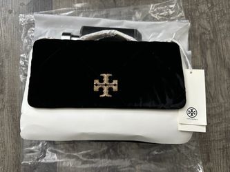 Tory Burch Small Kira Diamond Quilt Velvet Pavé Shoulder Bag
