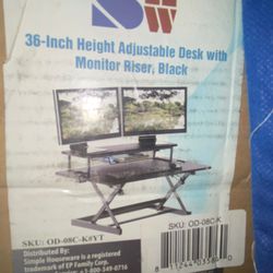Never Used Adjustable Black Desk 