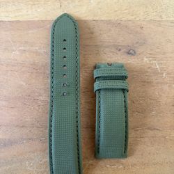 Breitling Green Military Calfskin Leather Strap 22mm