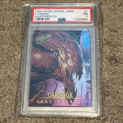 1995 FLEER ULTRA SPIDER-MAN MASTERPIECES #1 CARNAGE - PSA 7