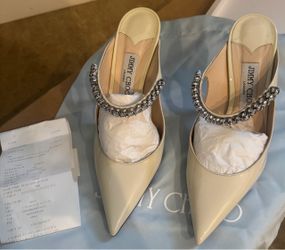 Jimmy Choo Crystal Embellished Pointed Toe Mules