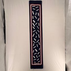 T&M Designer The Presidents Scarf Navy Red White Signature Print Italy Vintage