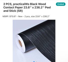 practical Black Wood Contact Paper