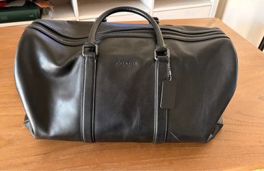 Coach Black Leather Weekender/Duffle Bag