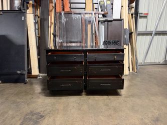 Dark Wood 6-Drawer Double Dresser