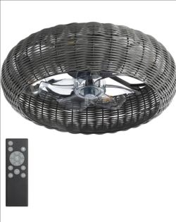 Low Profile Ceiling Fan with Light, PC Woven Caged Ceiling Fan with Light
Quiet DC Motor, 6-Speed Reversible, Modern Design, 20" Small Fandelier Flush