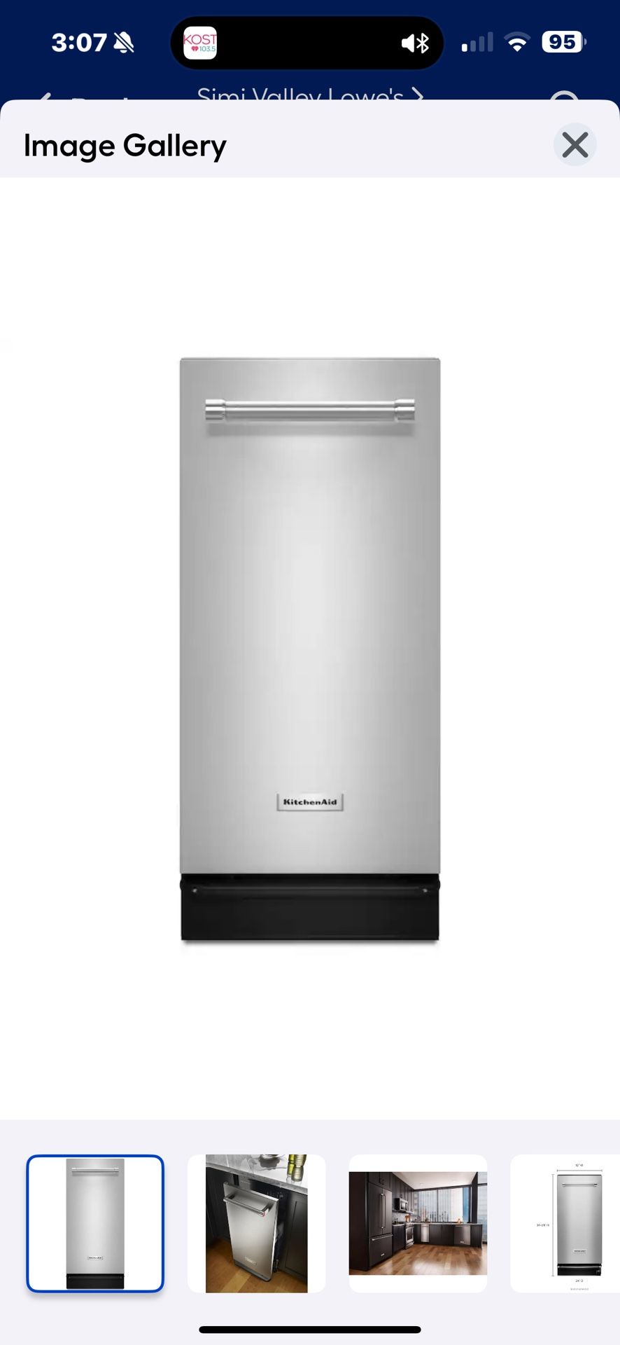 NEW IN BOX KITCHEN AID 15” STAINLESS STEEL TRASH COMPACTOR WITH A 3 YEAR EXTENDED WARRANTY FULLY TRANSFERABLE 10/18/25