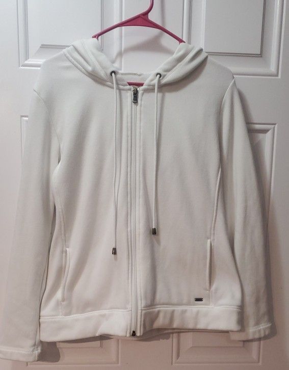 Women's white Ugg Full zip Hoodie Soft Fleece Size Large