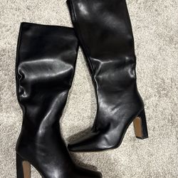 Black Knee High Square Toe Boot- From Amazon. Size 7 1/2 women’s