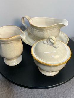 Ceramic Cream and Sugar Set with Gravy Boat