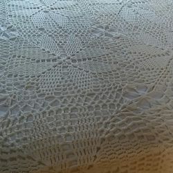 Vintage Crochet Hand Made  BedCover Double/Queen