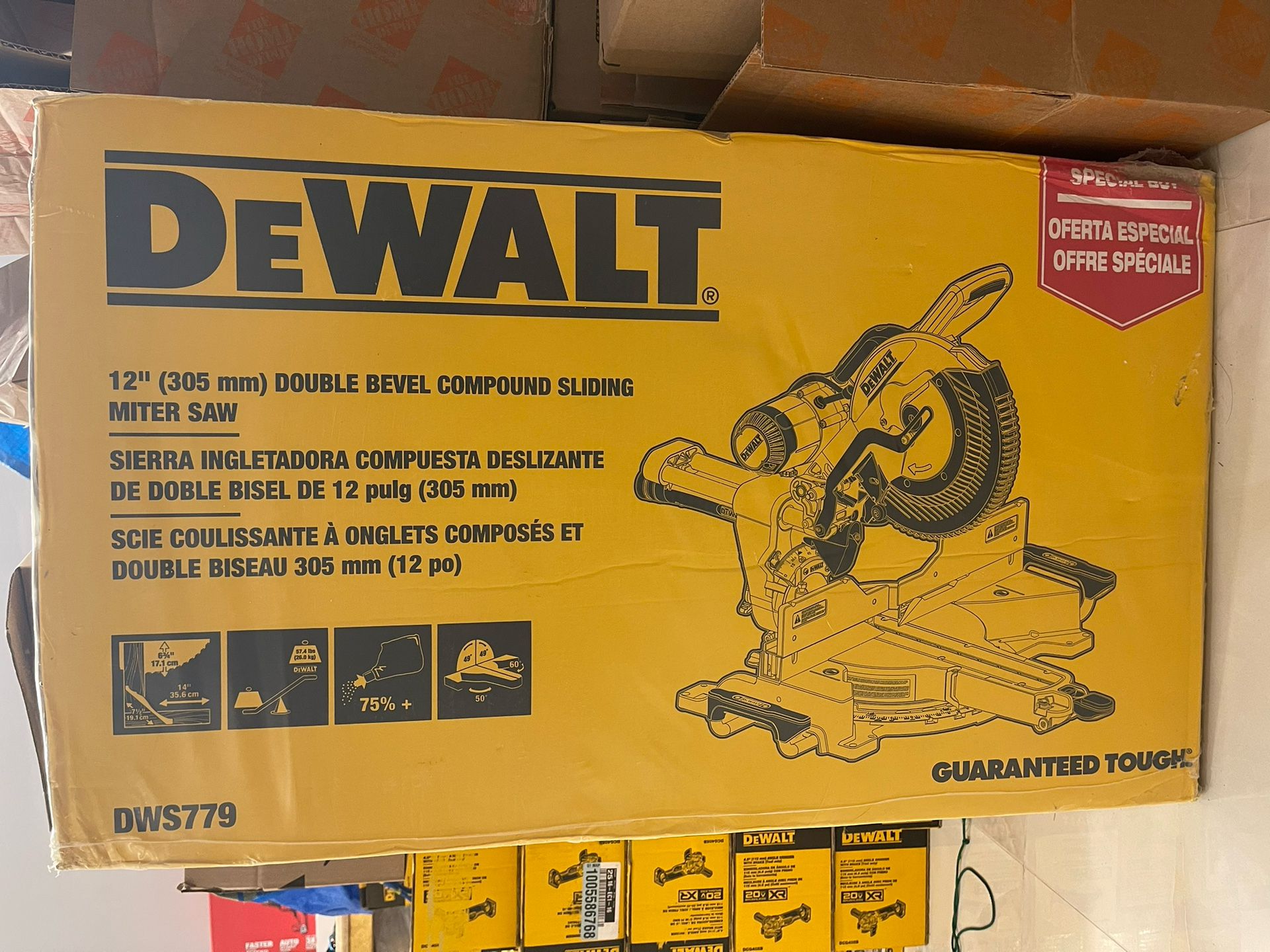 Price Firm DEWALT 15 Amp Corded 12 in. Double Bevel Sliding Compound Miter Saw, Blade Wrench and Material Clamp
