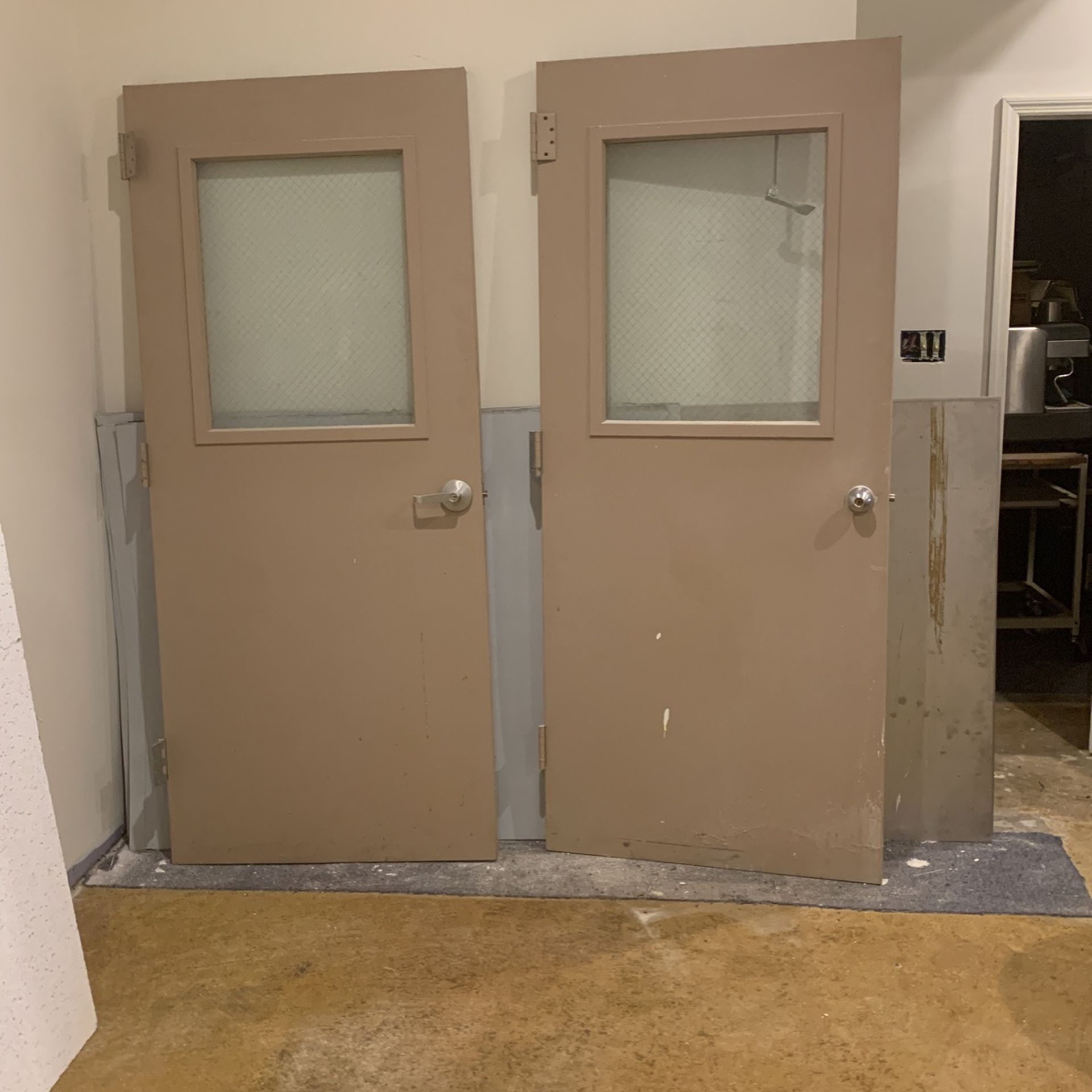 2 36 X 83 Fire Rated Steel Doors With Glass 