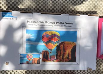 BIGASUO 14.1 Inch Wi-Fi Cloud Photo Frame