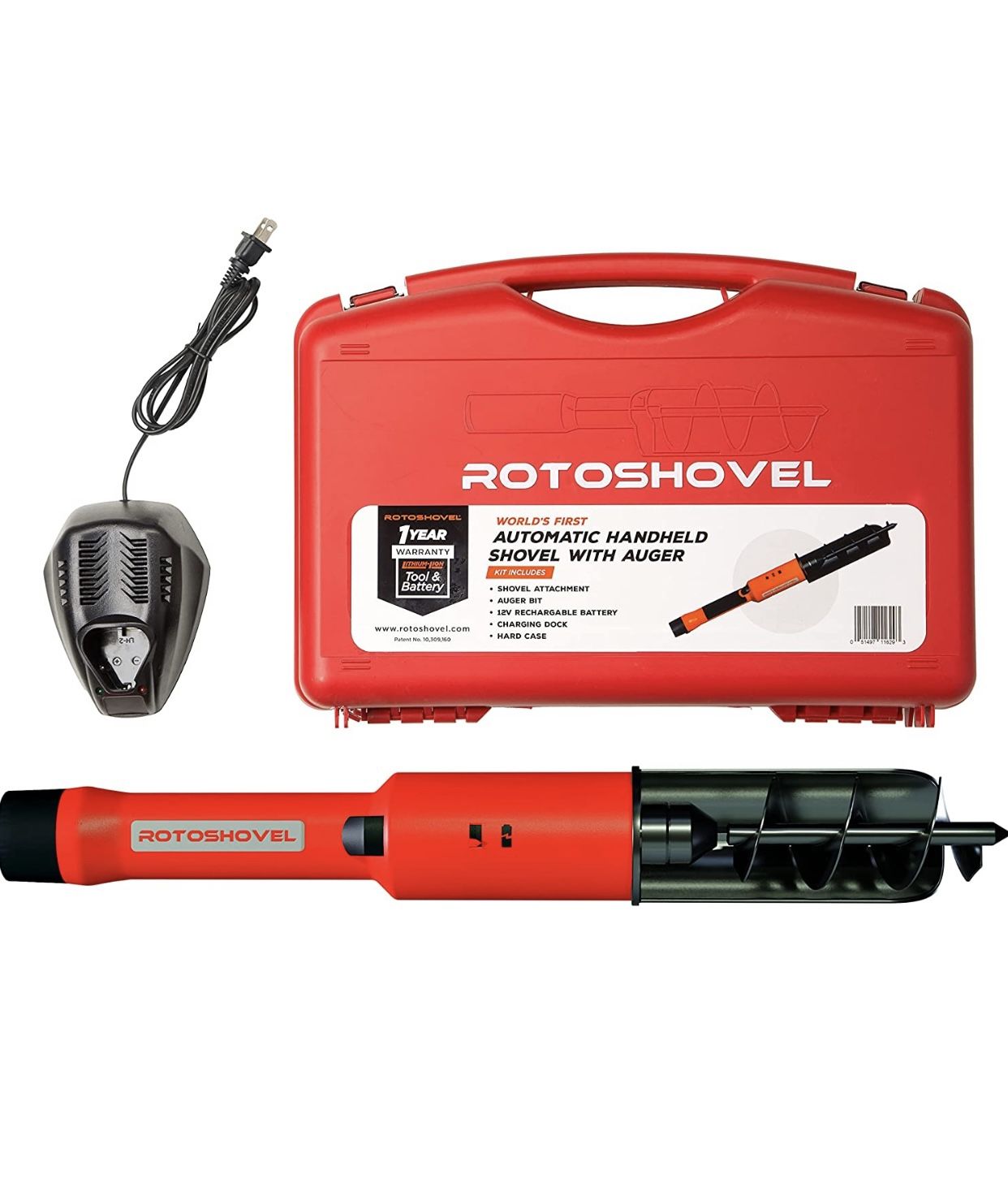 New, Rotoshovel 22” Electronic Handheld Lithium Ion Battery Powered Digging, Trenching, Planting