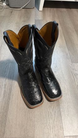 Black Ostrich Boots