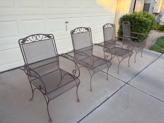 OW Lee Wrought Iron Patio Dining Chairs