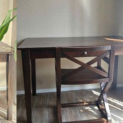 Sold Wood Desk And Chair 