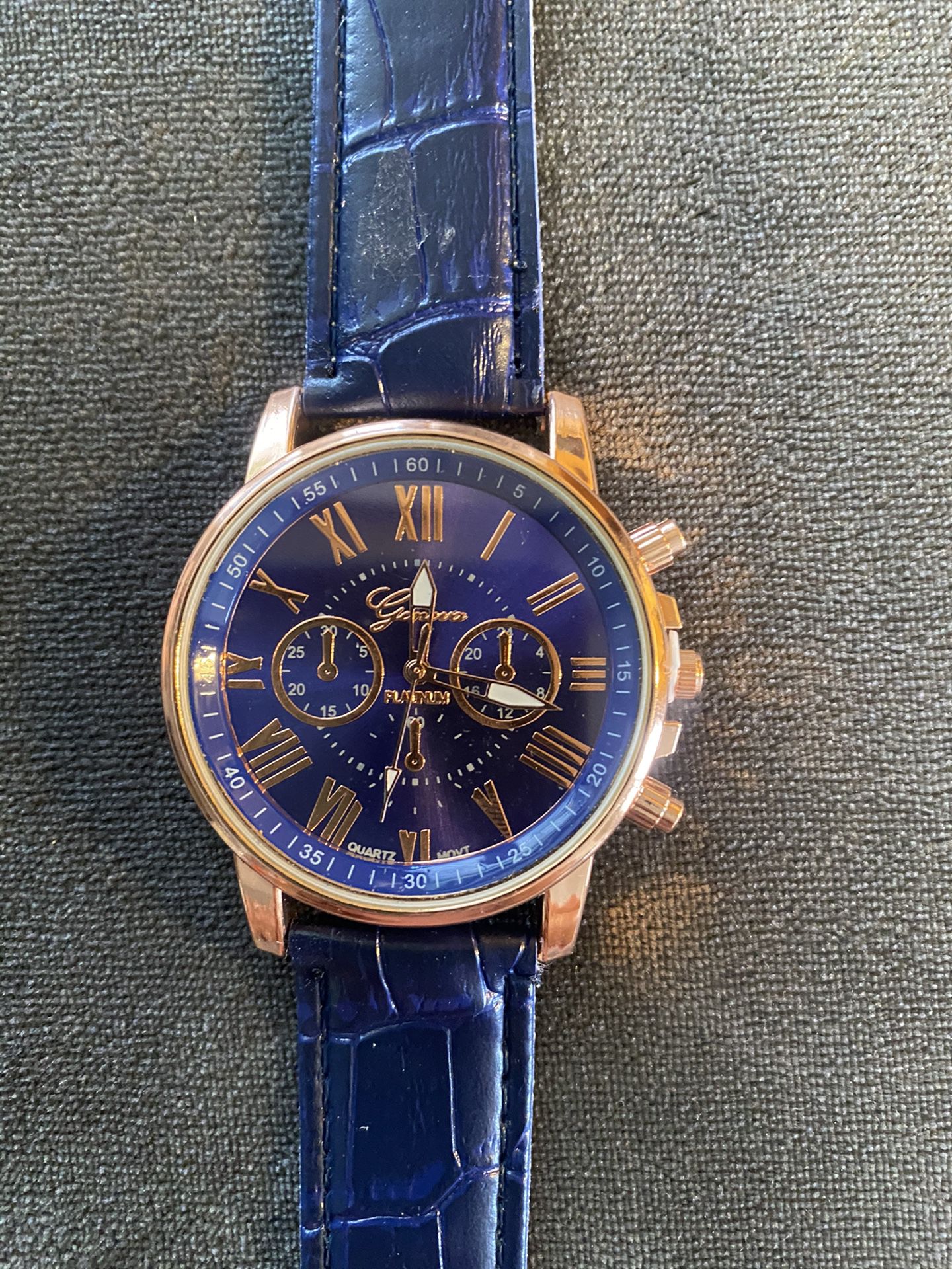 NEW: Navy blue and Rose gold watch