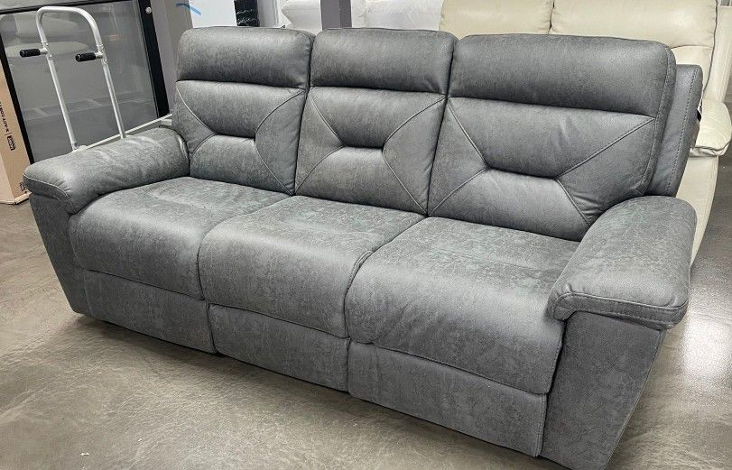 *New* Fabric Power Reclining Sofa with Power Headrests - GRAY