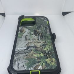 For iPhone 13 Pro Max Green Camouflage Belt Clíp Case 