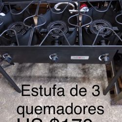 Estufa De Gas Propano Con 3 Quemadores De Alta Presión 
