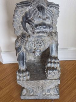 Hand Carved Garden Foo Dogs
