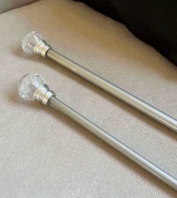 One Curtain Rod With Two Crystal Ends.