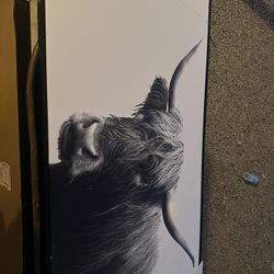Cow Framed Printed Canvas