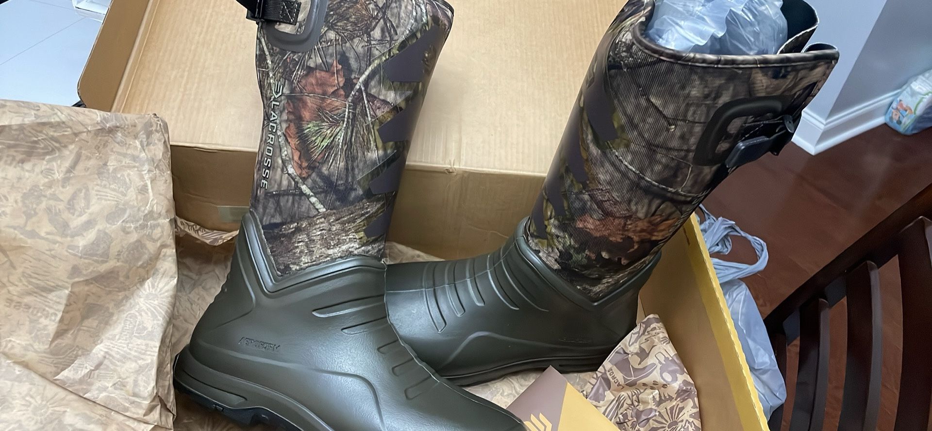 Men's LaCrosse AeroHead Sport Rubber Boots (Hunting Boot) New size 12