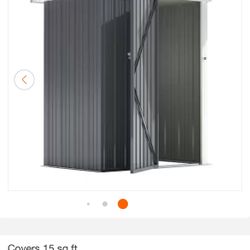 5 ft. W x 3 ft. D Outdoor Storage Metal Shed Utility Patio Shed for Garden and Backyard 15 sq. ft. in Gray