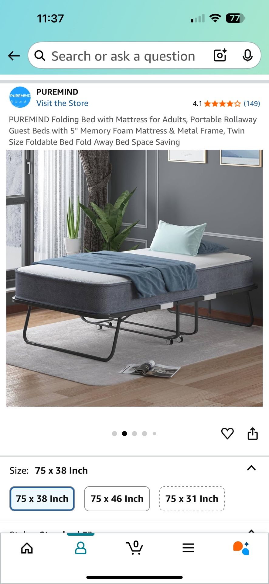 BRAND NEW Portable Rollaway Bed Twin