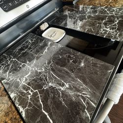 Tempered Glass Stove Burner Cover & Cutting Board 