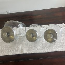 3 Glass Penny Candy Jars
