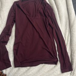 Women’s Burgundy Long Sleeve Blouse