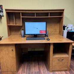 Computer Office Desk- 2 Pieces -Top Shelving 