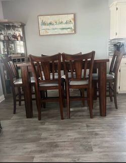 Wood table 8 chairs