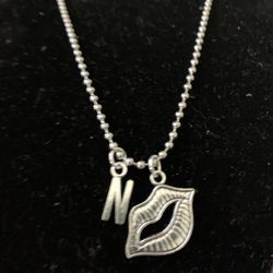 Kiss Me Necklace with Personalized Letter