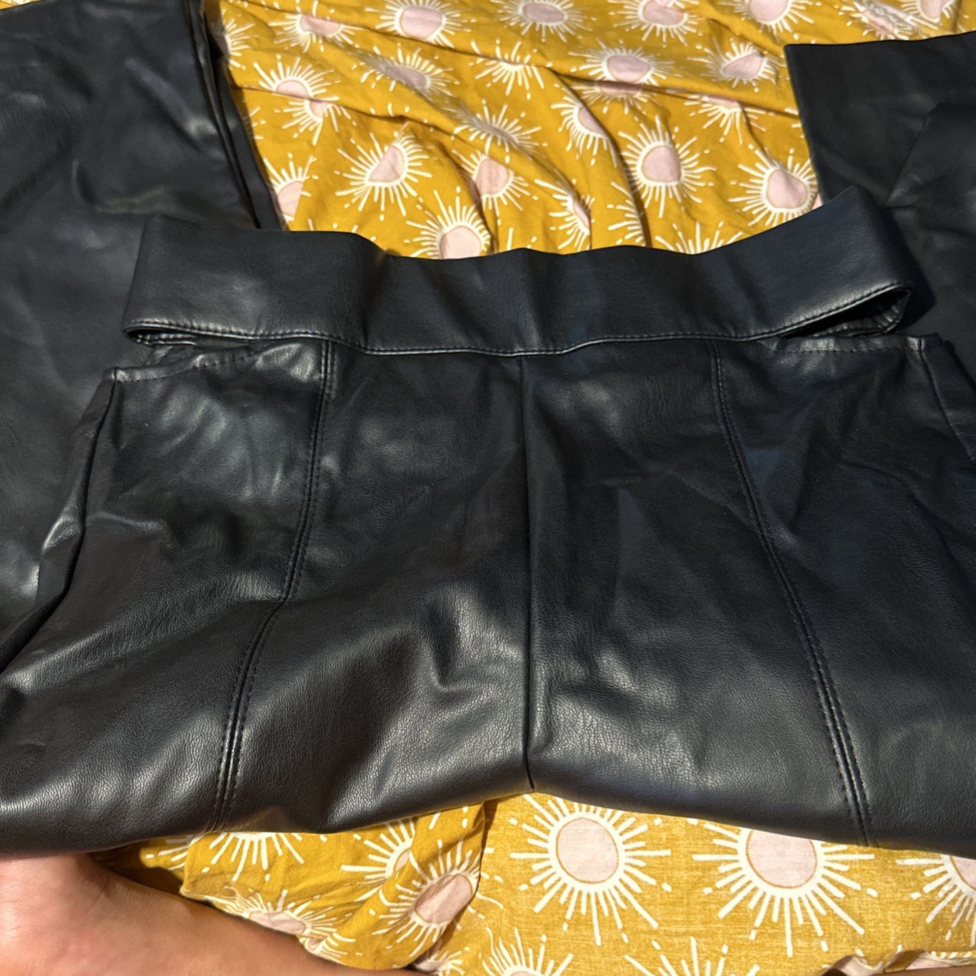Zara Black Leather Pants XS