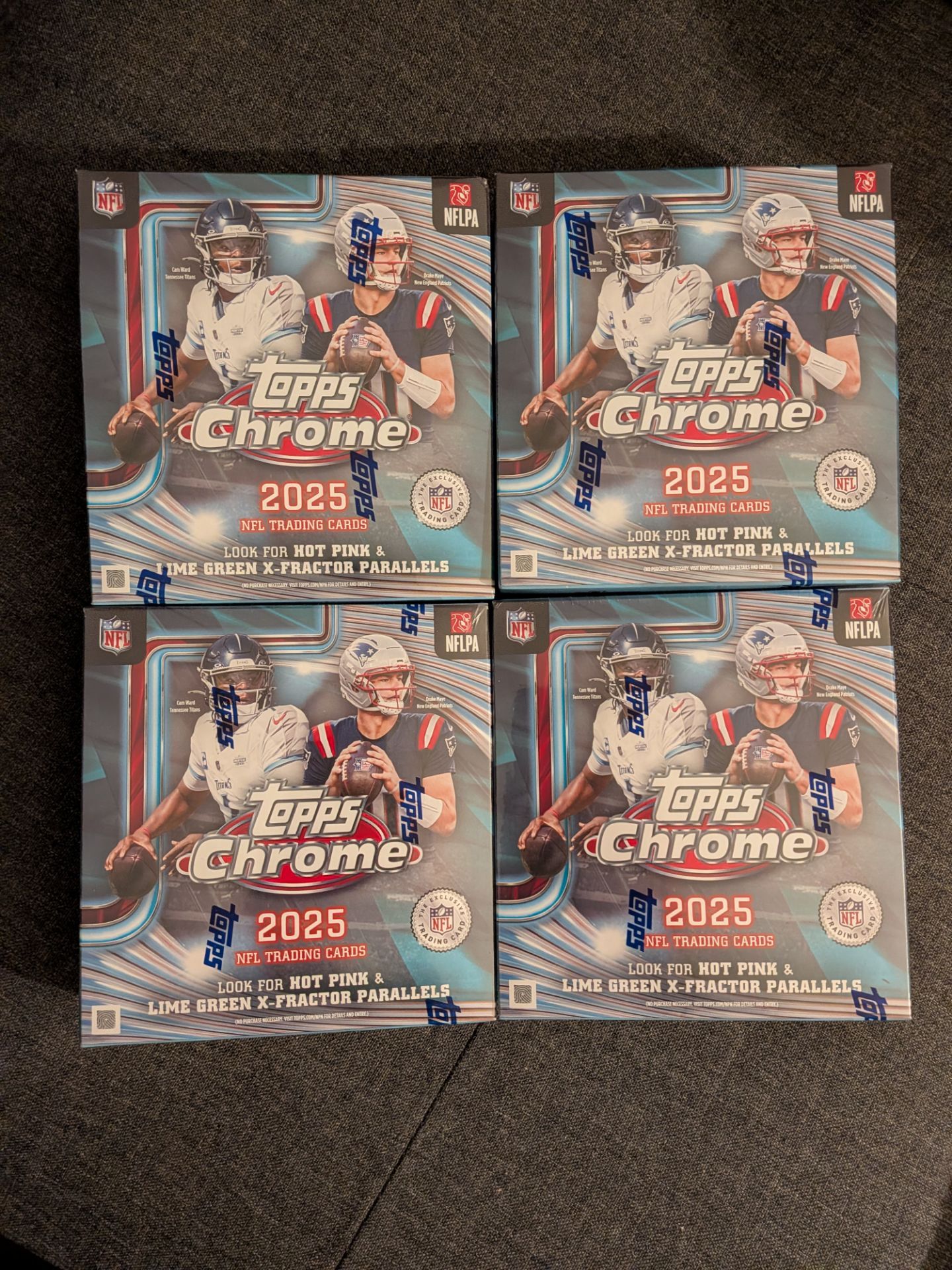 lot of 4x 2025 Topps Chrome football nfl mega box