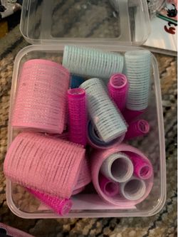 Various size hair rollers