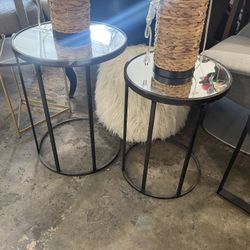 Mirrored Top Side Table 