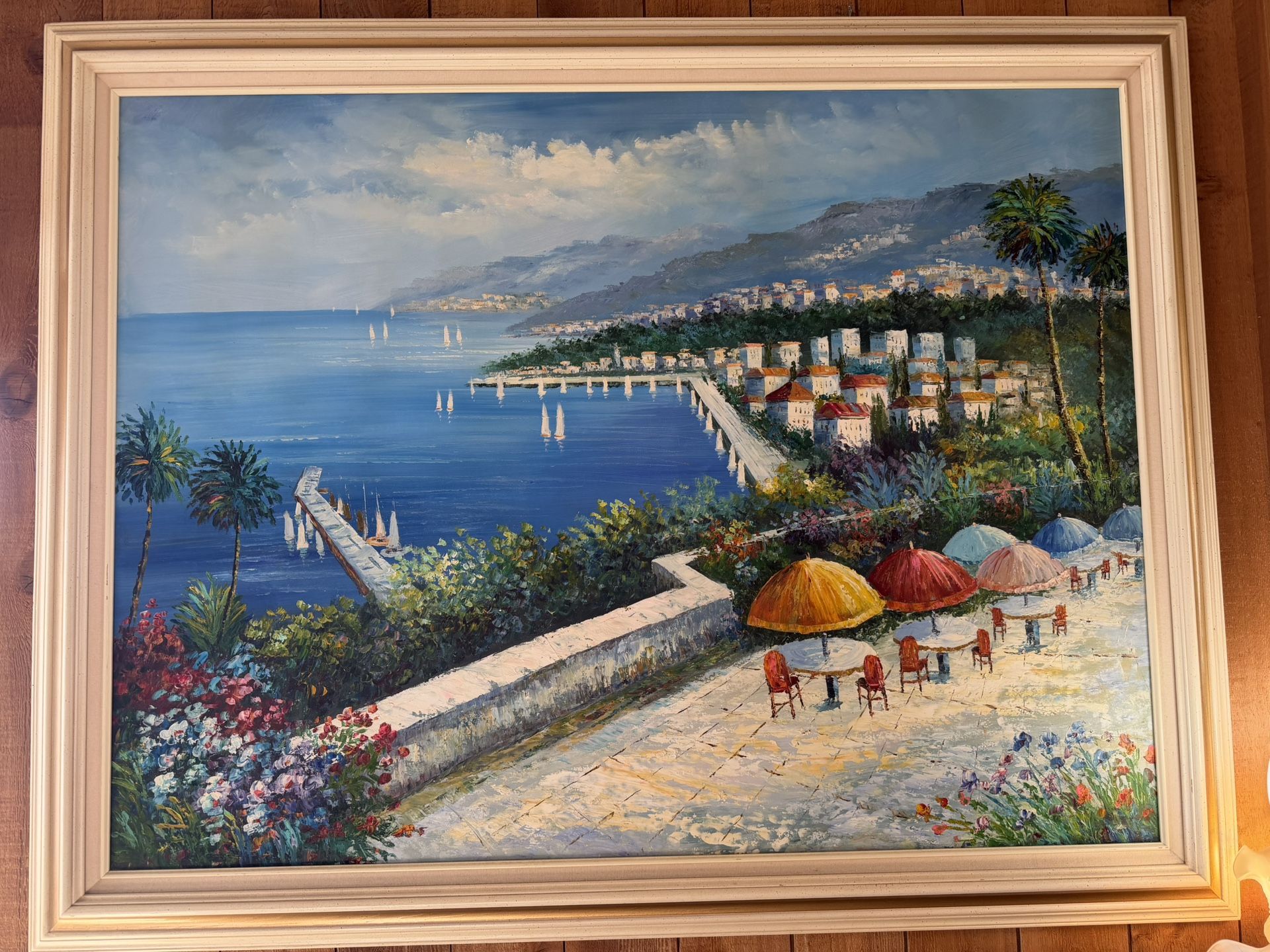 Oil Painting Harbor Seaside